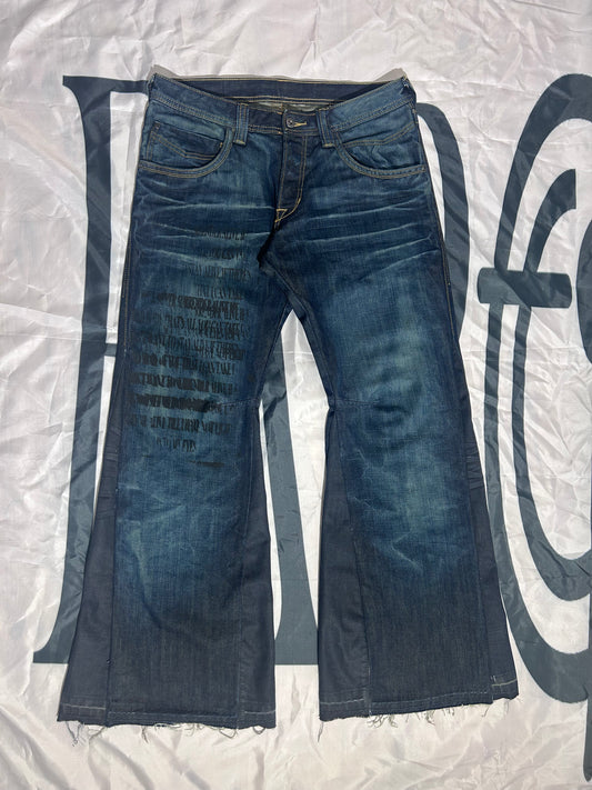 Flared Painted Denim