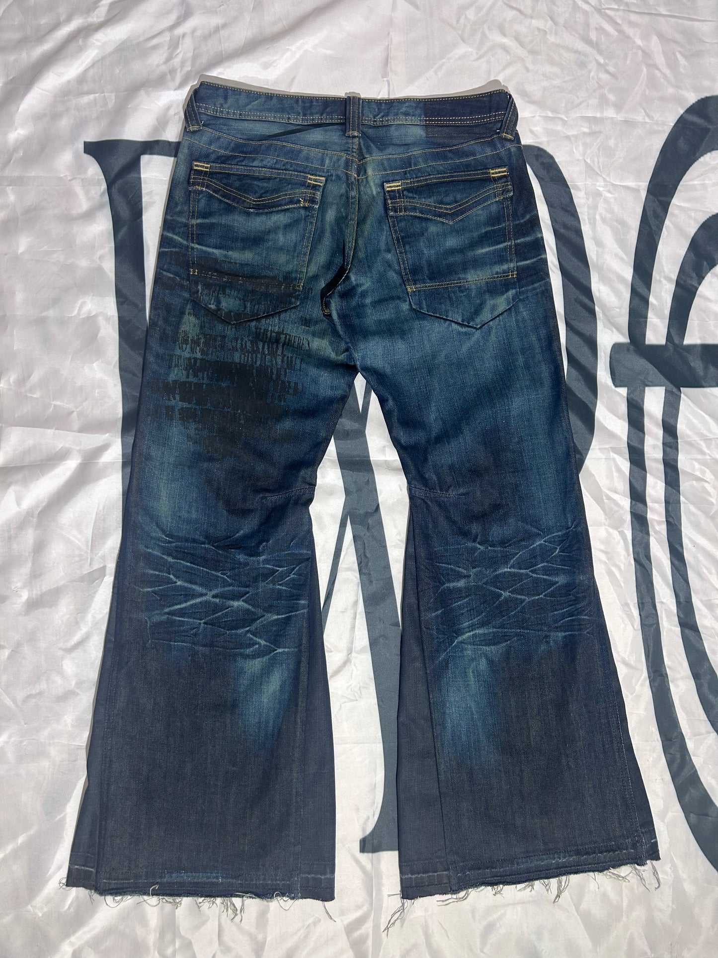 Flared Painted Denim