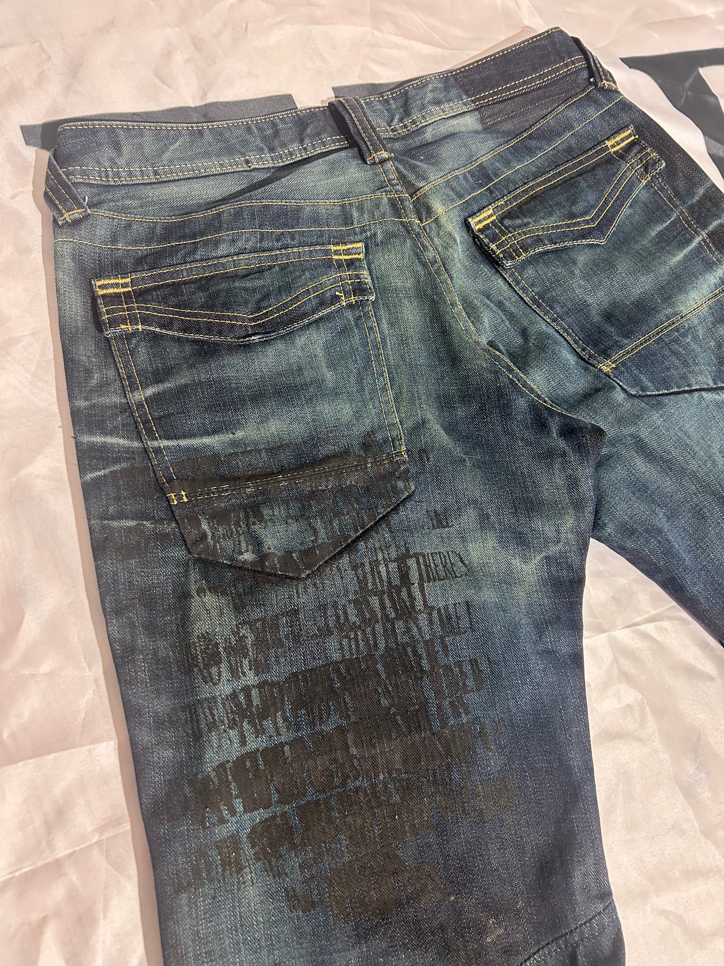 Flared Painted Denim