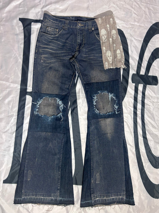 Flared Bandana Denim
