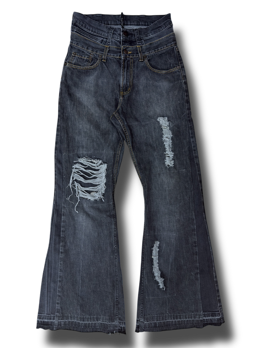 Double Waist Flared Denim