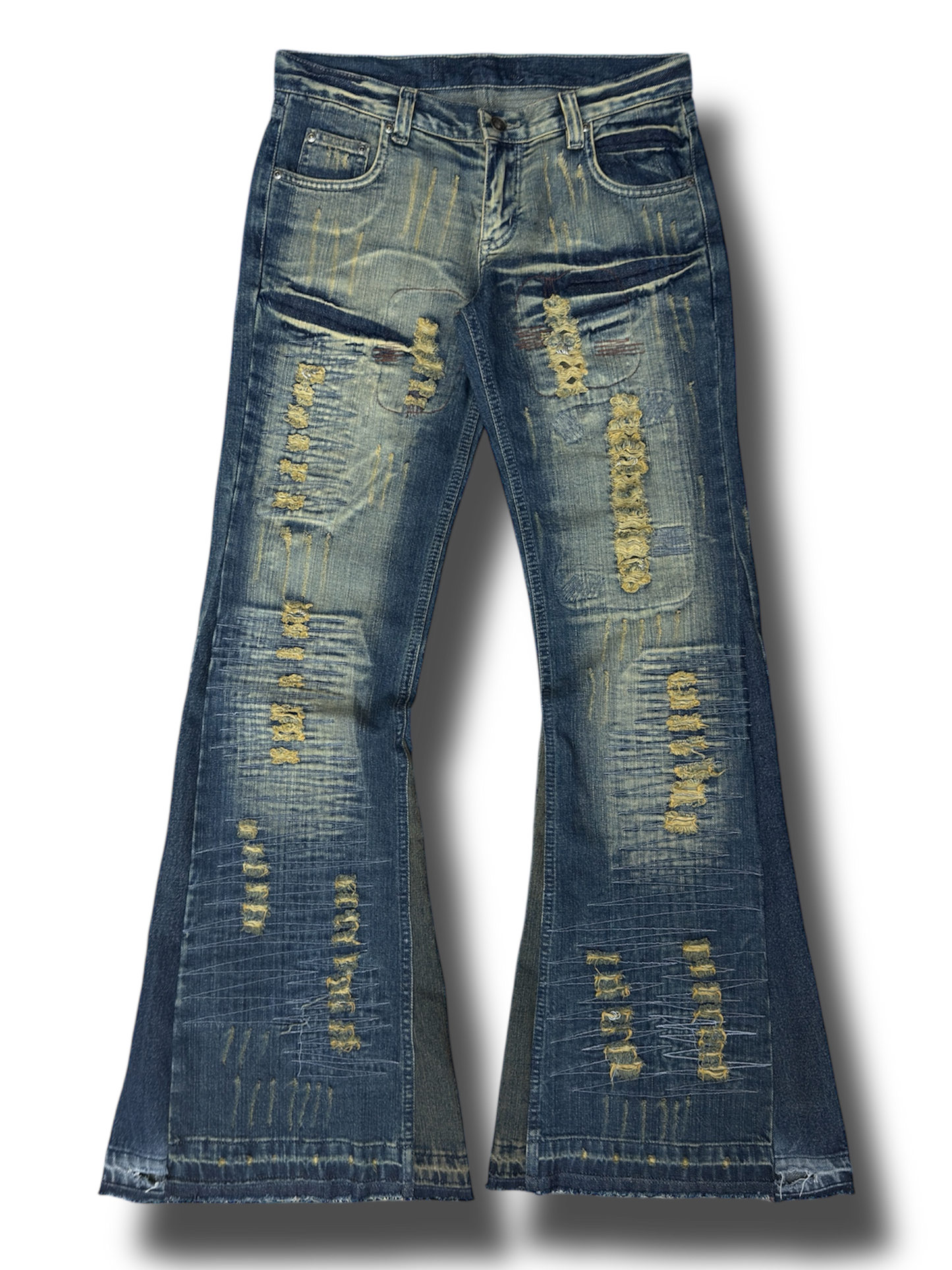 Rotten Blue Washed Flared Denim