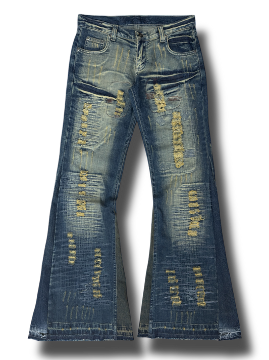 Rotten Blue Washed Flared Denim