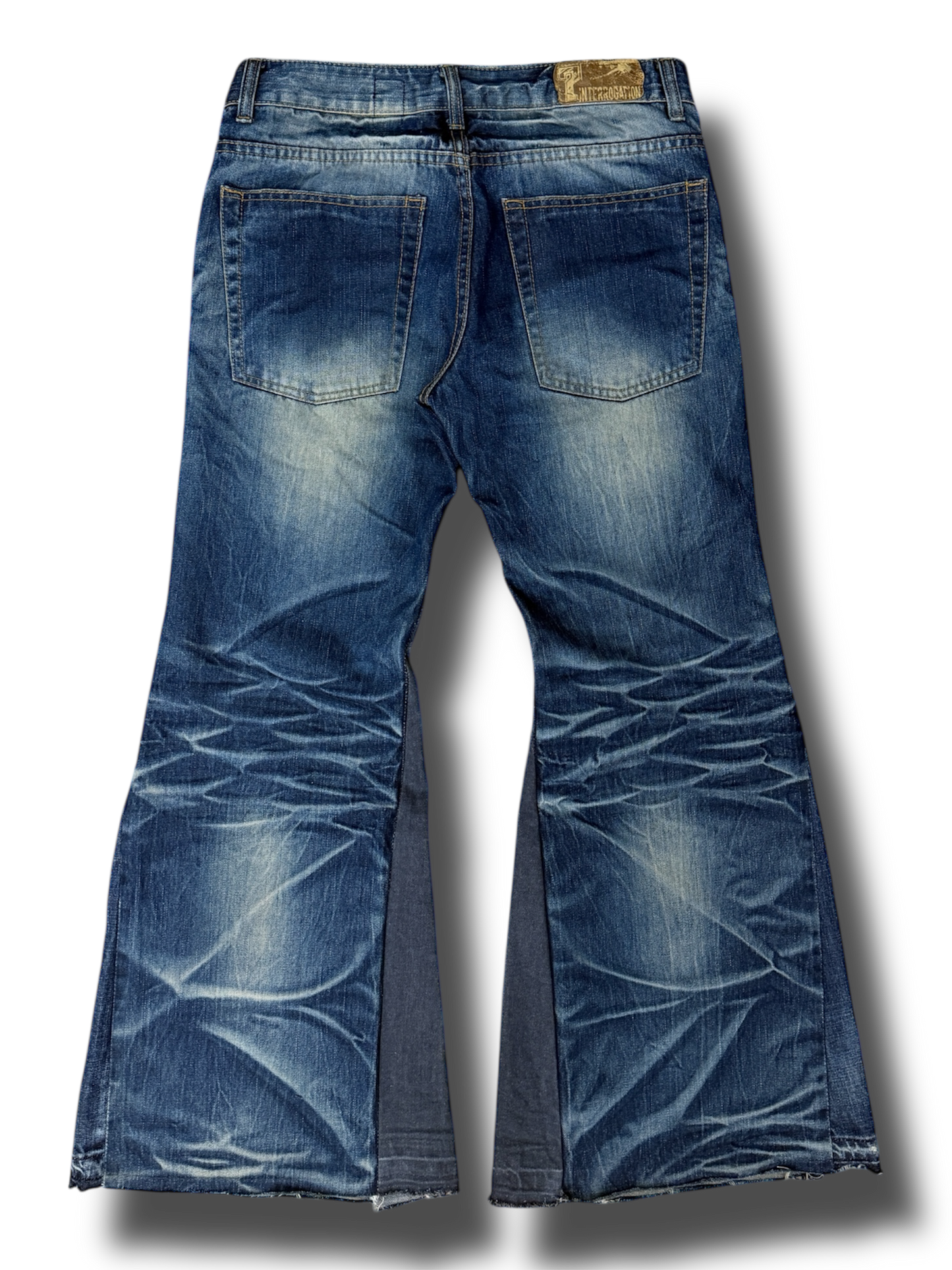Blue Honeycomb Flared Denim